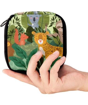 GIAPB Period Bag - Sanitary Napkin Storage & Makeup Pouch - Cartoon Animal Forest Color4554 - Buy Online on GoSupps.com