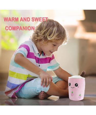 Anboor Bubble Tea Plush Pillow - Strawberry 25cm | Cute and Soft Stuffed Animal Toy for Kids | Perfect Gift for Baby and Children - Buy Online on GoSupps.com