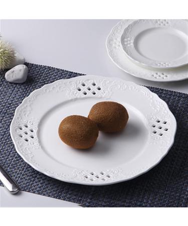Serving Plates Hollow Out Dessert Plate White Disc Home Kitchen Restaurant Coffee Shop Flat Plate Ceramic Fruit Plate Round Dinner Plate for Appetizer Dinner and Desserts (Size : CH) Small - Buy Online on GoSupps.com