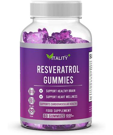 Max Strength Resveratrol Gummies | 1000mg | 1 Month's Supply | Antioxidant Supplement | 98% Pure Trans-Resveratrol | Supports Heart & Brain Health - Buy Online on GoSupps.com