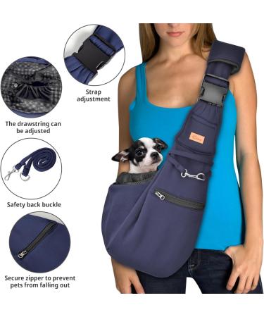 Cuby Adjustable Dog & Cat Sling Pet Carrier - Dark Blue | Travel Pet Bag with Foot Cushion & Adjustable Strap - Buy Online on GoSupps.com