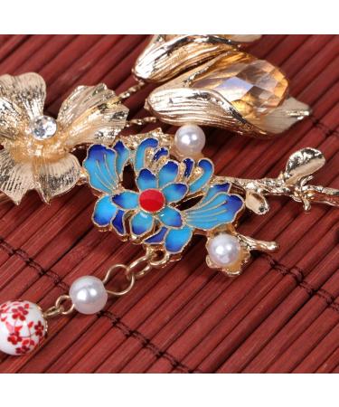 Minkissy Chinese Hair Stick 1 Pair of Retro Flower Hair Chopsticks Hairpin Japanese Chignon Pin Vintage Hair Accessories - Buy Online on GoSupps.com