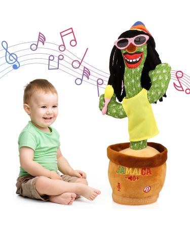 seOSTO Rotating Volume Control Dancing Cactus Toy Repeat What You Say Talking Cactus Toy Recording Singing Cactus Repeating Toy for Kids Gifts Baby Encourage Speech Toys Rotate+light+repeat+record+volume Control