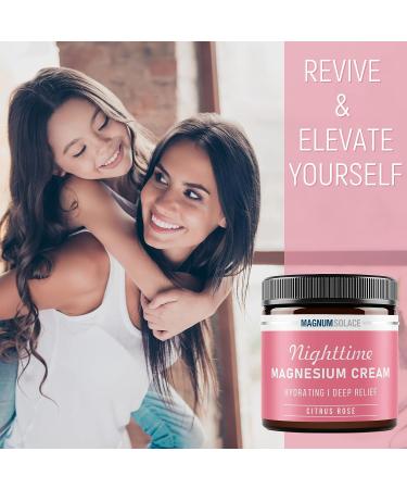 Nighttime Magnesium Cream for Muscle Relaxation - Topical Magnesium Chloride Lotion for Legs, Arms, and Chest - USA Made, Safe for Kids (Citrus Rose) - 4 fl oz - Buy Online on GoSupps.com