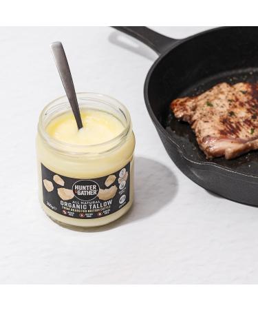 Organic Grass Fed British Beef Tallow 300g | Hunter & Gather | Gluten-Free, Seed Oil-Free | Keto, Paleo | 100% Pure Ancestral Nutrition - Buy Online on GoSupps.com