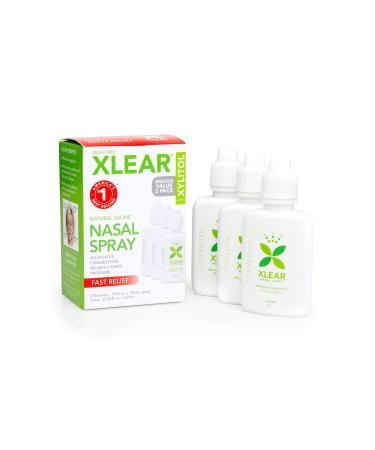 Xlear Nasal Spray with Xylitol, All-Natural Saline Nasal Spray for Sinus Rinse & Sinus Relief 0.75 fl oz (3 Pack)