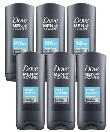 Dove Men Care Body and Face Wash Hydrating Clean Comfort Shower Gel 250 ml (8.5 fl oz) Value Bundle - Pack of 6
