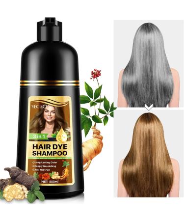  CCKULOOB 3-in-1 Colouring Shampoo with Herbal Extracts Natural Grey Hair Coverage Hair Colour Shampoo for Dry Hair Long Lasting 500 ml (Brown) - Buy Online on GoSupps.com