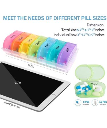 Weekly Pill Organizer - AM PM 2x Daily - Detachable 7 Compartment Box - BPA Free - Easy Open Vitamin & Supplement Organizer - Buy Online on GoSupps.com