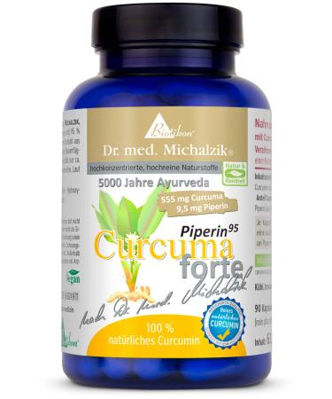 Curcuma Piperin Forte Dr.med.Michalzik high curcumin content - 527.25 mg curcuminoids - 10 mg piperin extract (95% piperine) per capsule purely proven C14 isotopes analysis - by Biotikon  - Buy Online on GoSupps.com