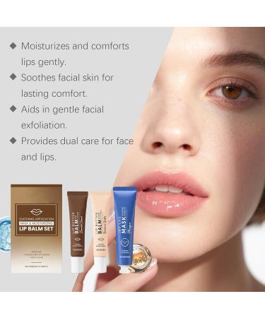 Lip Balm & Face Mask Set 2 x Lip Blam Overnight Treatment Lip Care 1 x Face Mask Jelly Yummy Tint Lip Stain Long Lasting Hydrating Glow Reviver Face Lip Care Makeup Gift for Women-Set - Buy Online on GoSupps.com