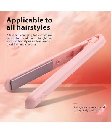 USB Mini Portable Hair Straightener - Dual-Use Curling Iron for Students - Stylish Pink - Buy Online on GoSupps.com