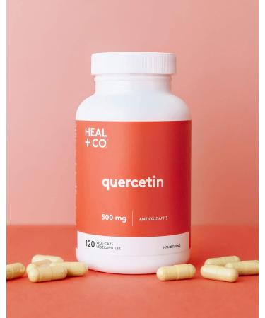 HEAL + CO. Quercetin Supplement | High Potency 1000mg per serving | Antioxidant | 120 x 500 mg Capsules - Buy Online on GoSupps.com