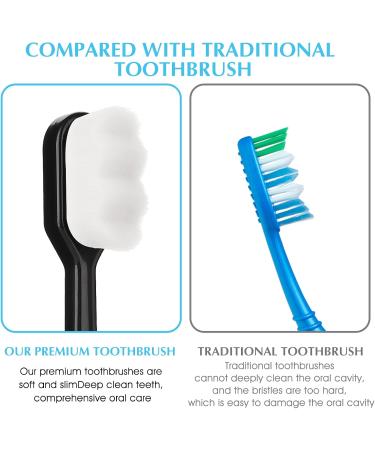 Shop WLLHYF Extra Soft Micro Nano Toothbrushes - 10000 Bristles for Sensitive Gums | Painless Brushing for Kids & Adults - Black/Pink - Buy Online on GoSupps.com