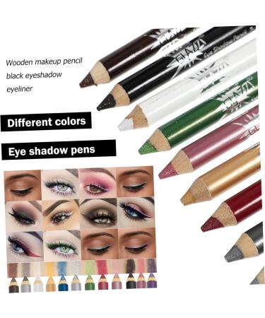 DRESSOOS 12pcs Pearlescent Eyeshadow Pencil Jumbo Eye Pencil Colored Eyeliner Pencils Glitter Eyeliner Powder - Buy Online on GoSupps.com