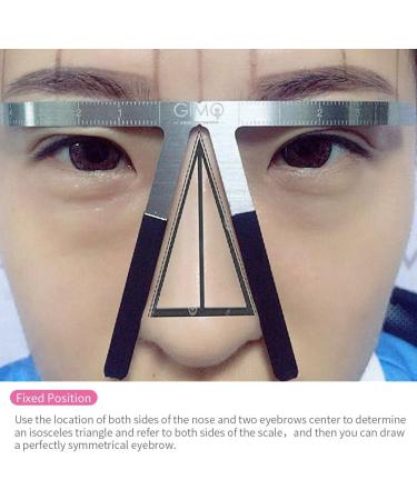 Eyebrow Drawing Shaping Template Eyebrow Ruler with Scale Practical Three Points Positioning Eyebrow Makeup Aid Accessories Reusable Eye Brow Measurement Tool Made of Alloy - Buy Online on GoSupps.com