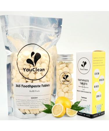 Buy 365 Toothpaste Tablets - Natural Remineralizing & Whitening Nano Hydroxyapatite Fluoride Free Travel Safe - Lemon365 Refill Pack - Buy Online on GoSupps.com