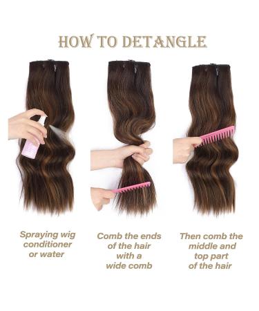 Deethens 20 Beach Wavy Clip-In Hair Extensions - Dark Root to Cold Brown Mix Ash Blonde 20 Inch - Buy Online on GoSupps.com