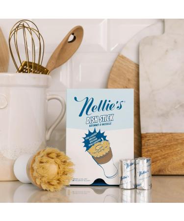 Nellie s Dish Stick & 2 Refills - Eco-Friendly Dish Soap Alternative for Green Cleaning | Sustainable & Easy Refills - Buy Online on GoSupps.com
