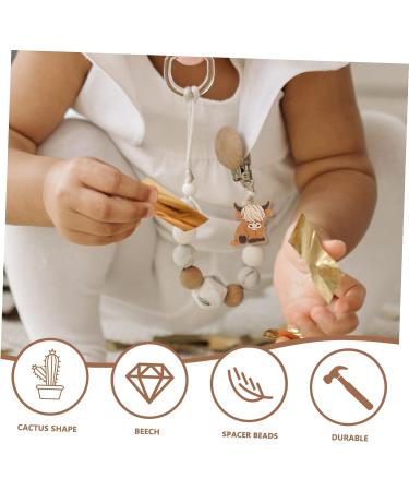 KONTONTY 10pcs Highland Animal Beads Silicone Teether - Light Brown Cartoon Baby Teething Toy - Buy Online on GoSupps.com