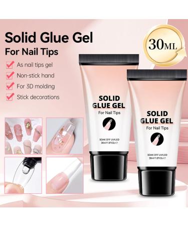 syayw Solid Nail Gel Nail Glue for Extensions and False Nails - 30ml Adhesive Strong Hold Residue-Free for Home and Salon Use - Buy Online on GoSupps.com
