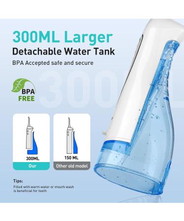 COSLUS Water Dental Flosser Teeth Pick - Portable Cordless Oral Irrigator | Rechargeable Travel Irrigation Cleaner - 300ML, IPX7 Waterproof, Anti-White | Teeth Cleaning Flossing Machine - Buy Online on GoSupps.com