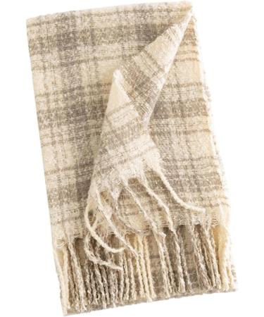 Shop Hanxiulin Women's Knitting Scarf - Large Cashmere Wool Scarf with Buttons Perfect for Every Season - Warm Black & White Scarves - Buy Online on GoSupps.com