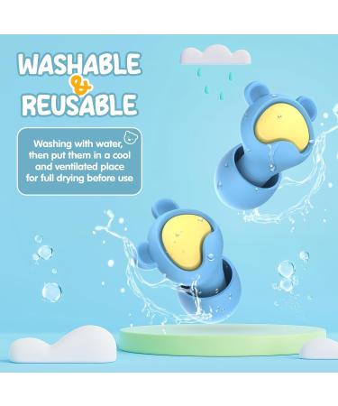 Kids Ear Plugs - 2 Pairs Reusable Silicone Noise Cancelling Earplugs for Ages 6-12 Ideal for Concerts Flying Study & Noise Sensitivity (Gray+Yellow - Buy Online on GoSupps.com