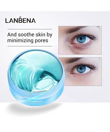 Lanbena Hyaluronic Acid Hydra-Gel Eye Mask - Collagen Eye Patches for Dark Circles & Eye Bags - Moisturizing Skin Care Gel (New Packaging) - Buy Online on GoSupps.com
