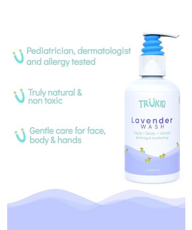 TruKid Lavender Calming Hair & Body Wash - Gentle Cleanser for Sensitive Skin, pH Balanced with Aloe & Coconut - Lavender Scent, All Natural (8 oz) - Buy Online on GoSupps.com