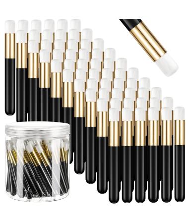 60 Pieces Lash Shampoo Brushes with Container  Eyelash Extension Cleansing Brush Nose Pore Cleaning Brush Peel off Blackhead Removing Tool Cosmetic Lash Cleanser Facial Cleansing Brushes (Black)