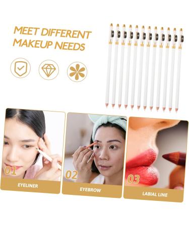 PLAFOPE 12pcs Eyebrow Pencil Sharpener Eyebrows Pencil Portable Eyebrow Pencil Eye Brow Pencil White Wooden - Buy Online on GoSupps.com
