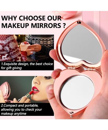 MiniPortable Compact Metal Cosmetic Mirror Elegant and Stylish Heart Shaped Mirror Portable Compact Metal Cosmetic Mirror Elegant and Stylish Heart Shaped Mirror 1X/2X Magnifying (Heart Rose) - Buy Online on GoSupps.com