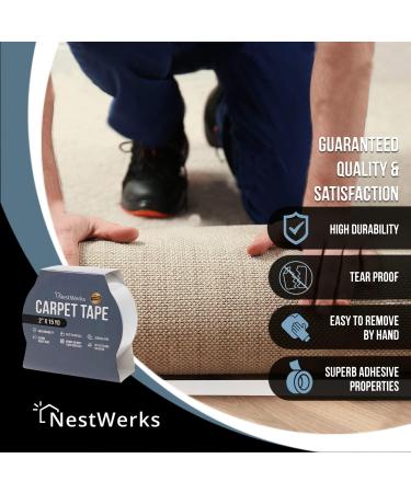 Double Sided Carpet Tape for Hardwood Floors  Tile Floors  Laminate Floors  Rug Tape Hardwood Floor  Double Sided Carpet Tape for Area Rugs  Rug Gripper Carpet Tape Double Sided (1) 1 Clear - Buy Online on GoSupps.com
