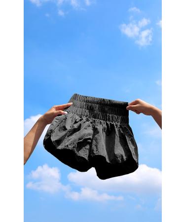 ODODOS Women's High Waisted Goto Athletic Shorts - Quick Dry Workout Running Shorts with Mesh Pocket (Medium, Black) - Buy Online on GoSupps.com