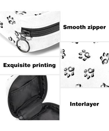 Pet Paws Footprint Menstruation Pad Bag with Zipper | Stylish Women's Tampon & Napkin Collection Bag | Perfect for Girls - Buy Online on GoSupps.com