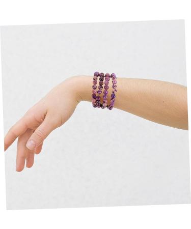COHEALI 2pcs Beads Stone Beaded Bracelet Beaded Necklace Bead Bracelet Beaded Decor Beaded Jewelry Stone Jewelry Purple 0.80X0.80X0.80CM - Buy Online on GoSupps.com
