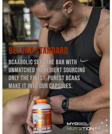 BCAABOLIC & MYOBOLIC BCAA Capsules - 1000mg 2:1:1 Ratio | High-Potency Amino Acids for Muscle Growth & Recovery | Keto-Friendly Supplement | 120 Servings - Buy Online on GoSupps.com