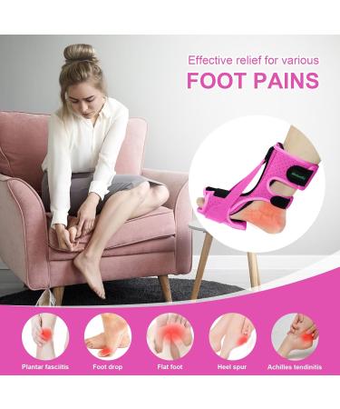 Plantar Fasciitis Night Splint | Heel Pain Relief for Men & Women | Arch Support Brace for Achilles Tendonitis & Foot Drop - Pink - Buy Online on GoSupps.com