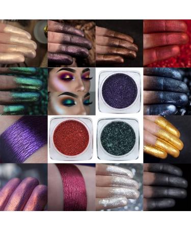 Lucoss Glitter Eyeshadow | Metallic Powder in Brown Green Silver Black Purple Gold Blue Red & Yellow - Shop Internationally! - Buy Online on GoSupps.com