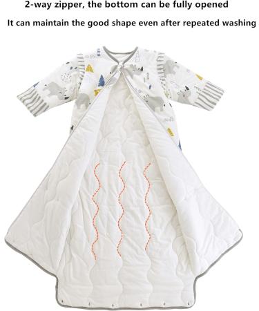 Chilsuessy Baby Sleeping Bag 3.5 Tog | Winter Wearable Blanket for Kids |Adjustable Length & Removable Sleeves | Toddler Sleeping Bag 3-6 Years | Cute Rhinoceros Design - Buy Online on GoSupps.com