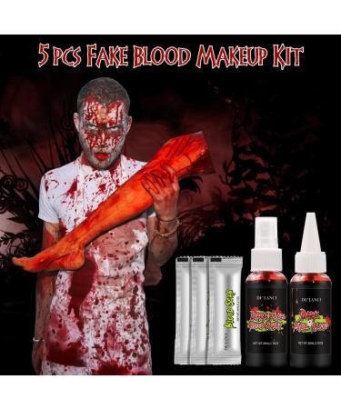 Shop La Catrina Halloween Fake Blood Makeup Kit - Realistic SFX Blood Spray & Dripping Blood for Zombie Vampire Monster Costumes | Washable Special Effects Makeup - Buy Online on GoSupps.com