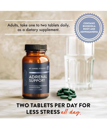 Mt. Angel Vitamins - Adrenal Support - Mood, Focus, Relaxation, Stress, and Adaptogens Support w/Ashwagandha Extracts - 60 Tablets - Buy Online on GoSupps.com