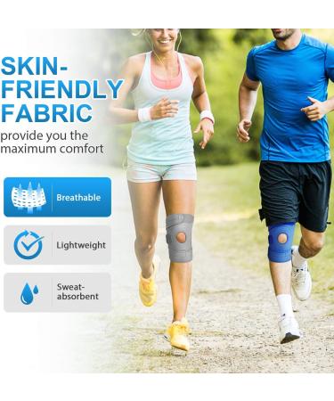 Adjustable Knee Support Brace for Running Sports & Joint Pain - AVIDDA Patella Tendon Knee Brace with Stabilizers | Blue XS-M 12.5-18.5 - Buy Online on GoSupps.com