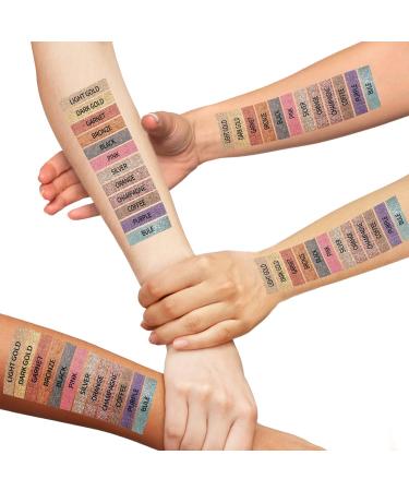 Anglicolor Liquid Glitter Eyeshadow Vegan - Highly Pigmented Diamond Gel Eyeliner - Shimmer Makeup for Eyes - Silver (#7) - Buy Online on GoSupps.com