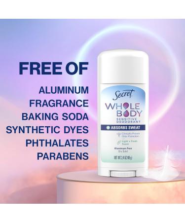 Secret Whole Body Deodorant Dry Feel Stick + Absorbs Sweat for Women Light & Fresh Scent Aluminum Free Deodorant Stick 72 HR Odor Protection 2.4 oz - Buy Online on GoSupps.com