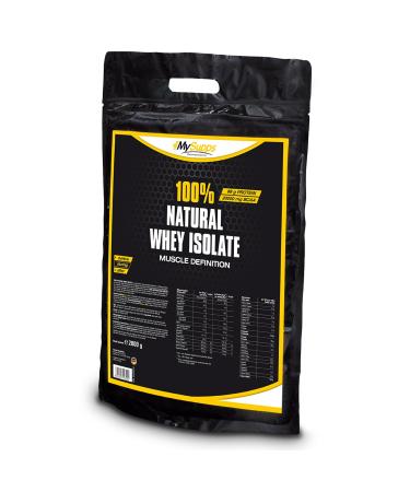 My Supps 2kg whey protein powder isolates 100% natural & super soluble-isolate protein powder lactose-free with BCAA's & EAA's-protein insolate made in germany (1 Pack)