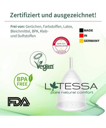 Buy Latessa Menstrual Cup - Made in Germany | Eco-Friendly Period Cup - Size L | Best Alternative to Tampons & Pads - Buy Online on GoSupps.com