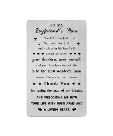 Gezxin To My Boyfriends Mom Gift- Christmas Card Gifts for Boyfriends Mom- Sentimental Boyfriends Mom Birthday Gift Ideas- Meaningful Boyfriends Mom Valentines Mother's Day Xmas Presents