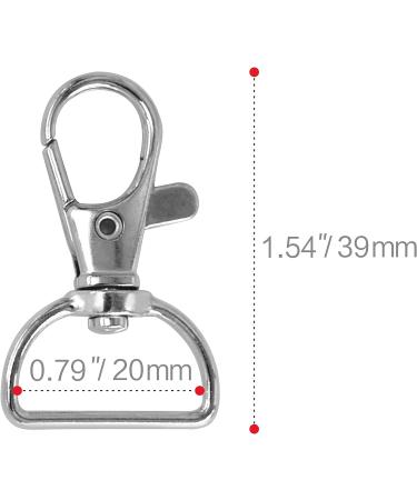 80 Pack Silver Lanyard Swivel Snap D Ring Hooks for Crafts and Purse Hardware (1.5 L X 0.75 W) - Buy Online on GoSupps.com